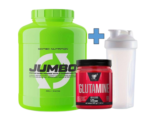 Scitec Nutrition Jumbo 3520 gr + BSN Glutamine 309 gr + shaker