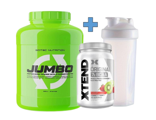Scitec Nutrition Jumbo 3520 gr + Scivation Xtend Bcaa 1320 gr + shaker
